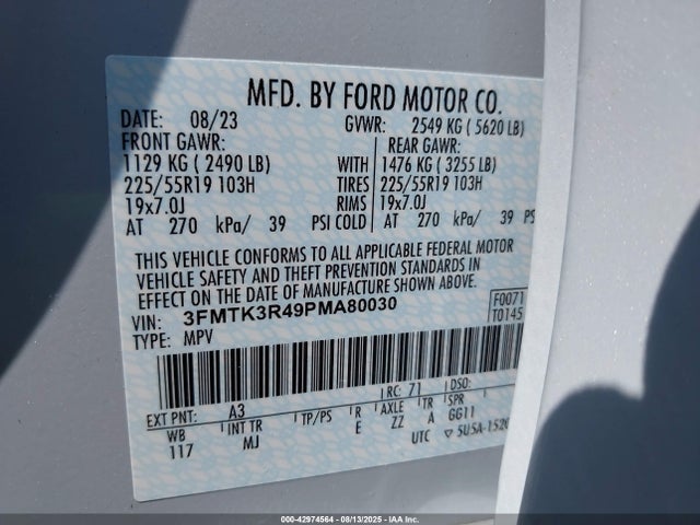 Ford 2023 2023 3FMTK3R49PMA80030 Image 9
