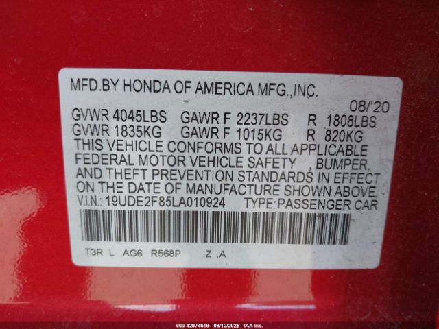 2020 ACURA ILX 19UDE2F85LA010924 Photo 8