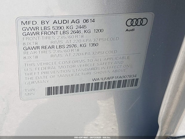 2015 AUDI Q5 WA1LFAFP1FA007834 Photo 8