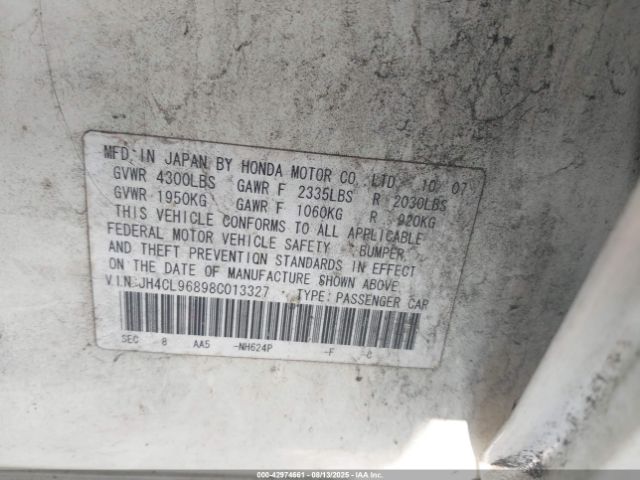 2008 ACURA TSX JH4CL96898C013327 Photo 8