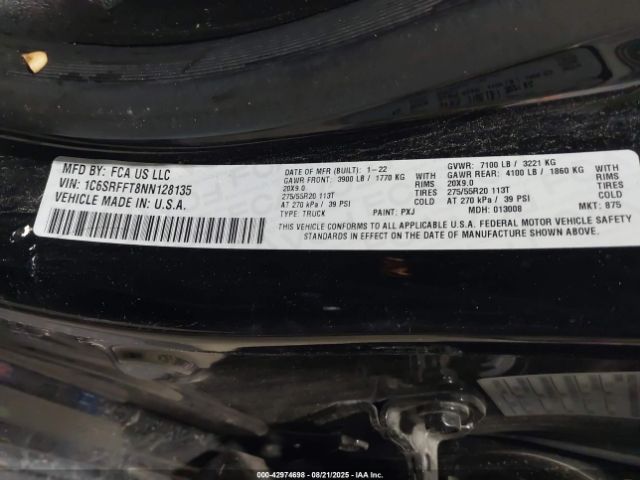 2022 RAM 1500 1C6SRFFT8NN128135 Photo 8