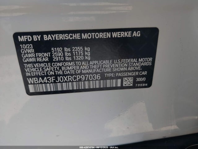 WBA43FJ0XRCP97036 BMW 530I