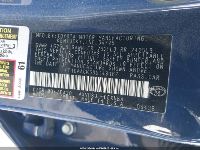 2025 TOYOTA CAMRY 4T1DAACK5SU148167 Photo 8