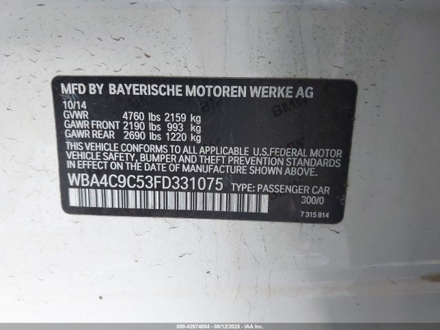 2015 BMW 428 GRAN COUPE WBA4C9C53FD331075 Photo 8