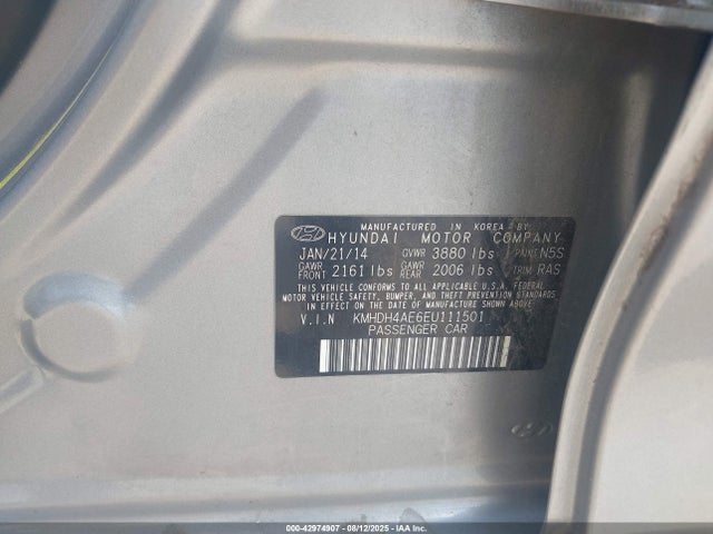 KMHDH4AE6EU111501 Hyundai dohc mpi nu