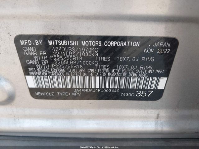 2023 MITSUBISHI OUTLANDER SPORT JA4ARUAU4PU003449 Photo 8