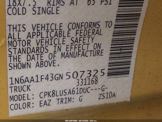 Nissan 2016 2016 1N6AA1F43GN507325 Image 9