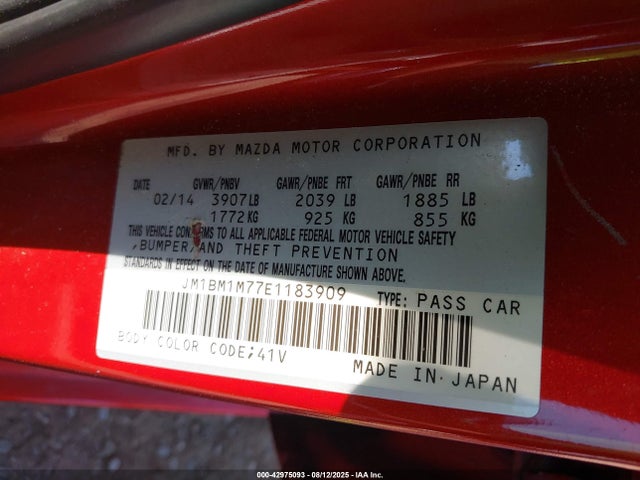 JM1BM1M77E1183909 Mazda pe