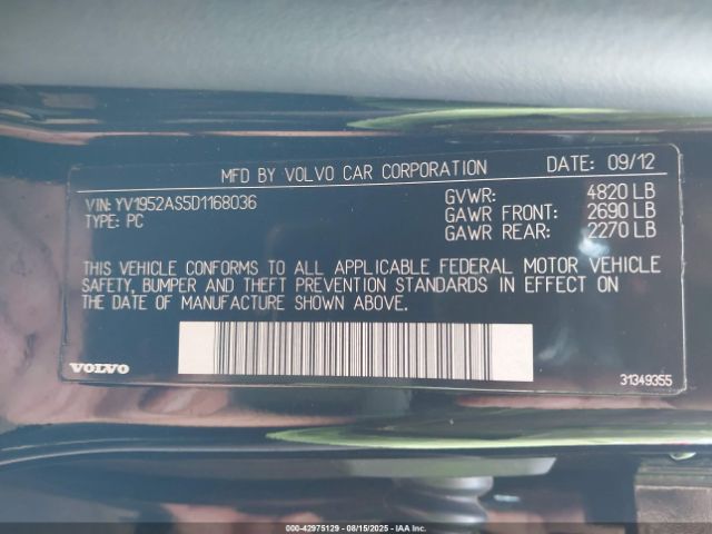 2013 VOLVO S80 YV1952AS5D1168036 Photo 8