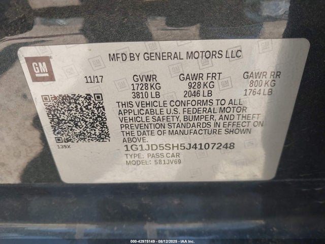 1G1JD5SH5J4107248 Chevrolet luw - mfi, e85 max