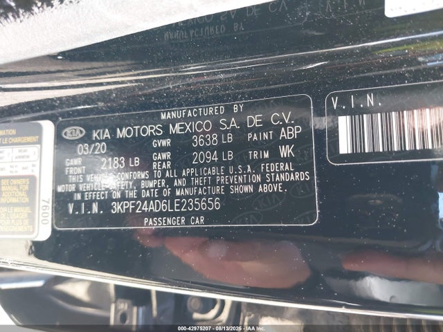 KIA FORTE FE 2020 3KPF24AD6LE235656 Image 19