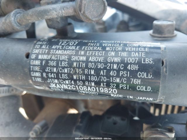 2008 KAWASAKI VN900 JKAVN2C108A019820 Photo 9