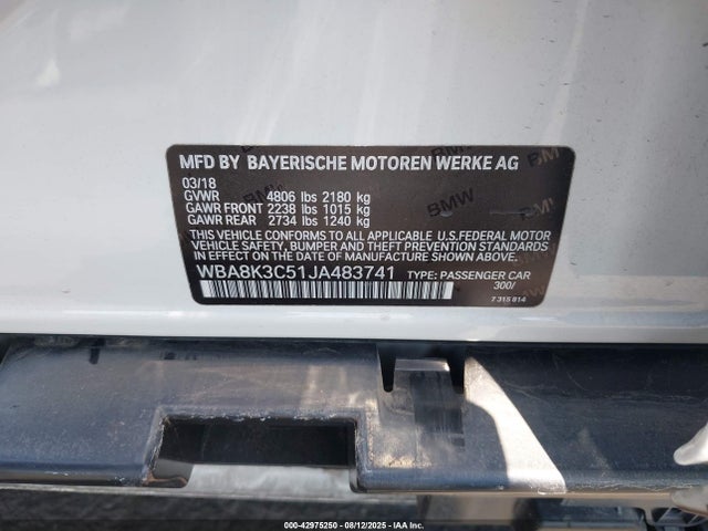 WBA8K3C51JA483741 BMW 330I