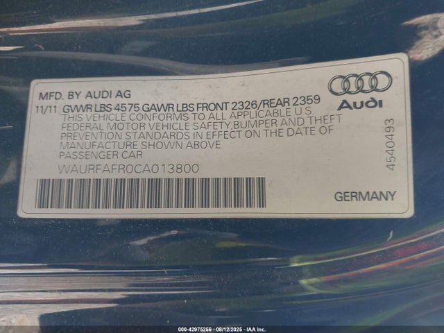 2012 AUDI A5 WAURFAFR0CA013800 Photo 8