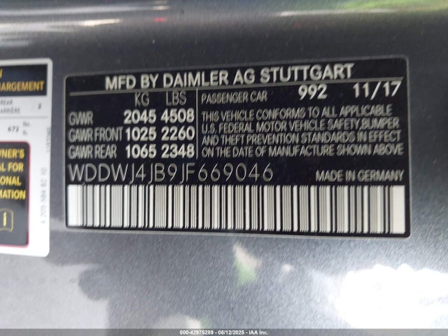 WDDWJ4JB9JF669046 Mercedes-Benz m274