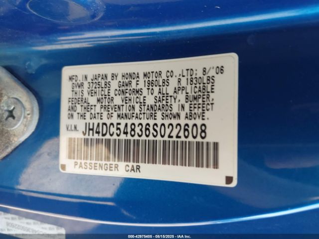 2006 ACURA RSX JH4DC54836S022608 Photo 8