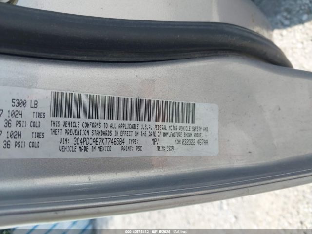 2019 DODGE JOURNEY 3C4PDCAB7KT746584 Photo 8