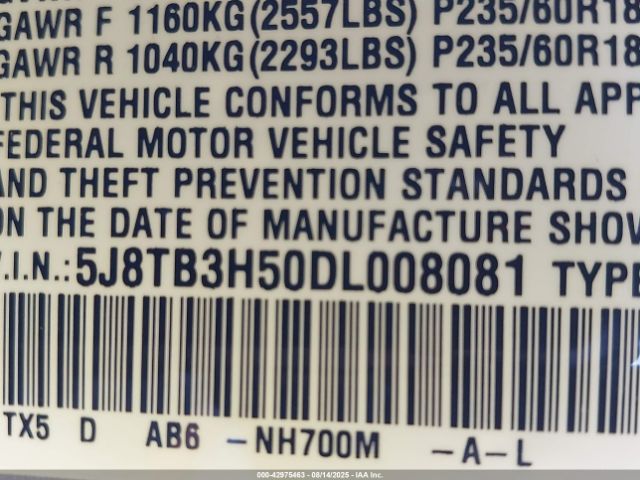 2013 ACURA RDX 5J8TB3H50DL008081 Photo 8