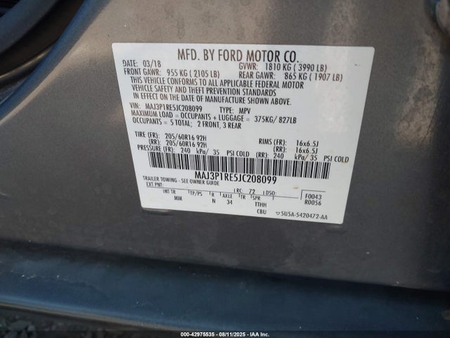 MAJ3P1RE5JC208099 Ford 2018