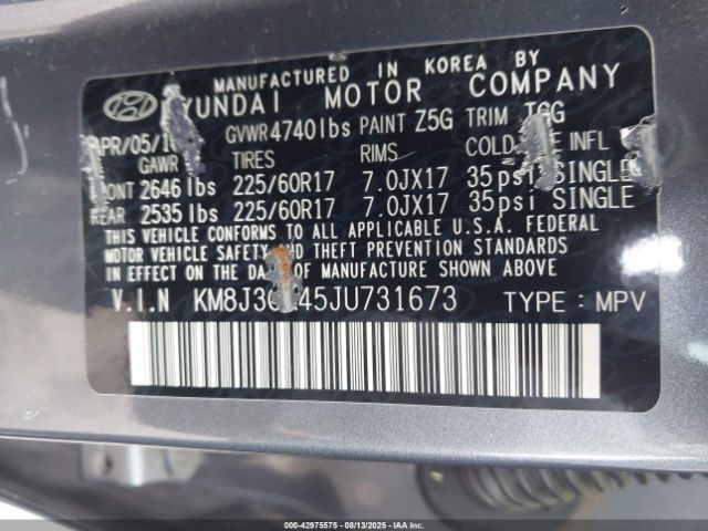 2018 HYUNDAI TUCSON KM8J3CA45JU731673 Photo 8
