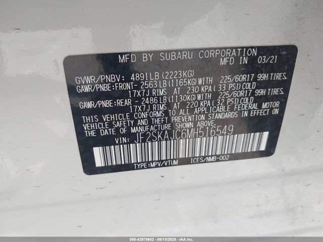 JF2SKAJC6MH516549 Subaru na u5