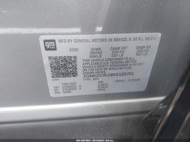 3GNKDCRJ4RS120701 Chevrolet x0c+ec5