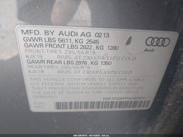 2013 AUDI Q5 WA1DGAFP5DA069011 Photo 8