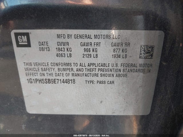 Chevrolet LUV 2014 1G1PH5SB9E7144818 Image 9