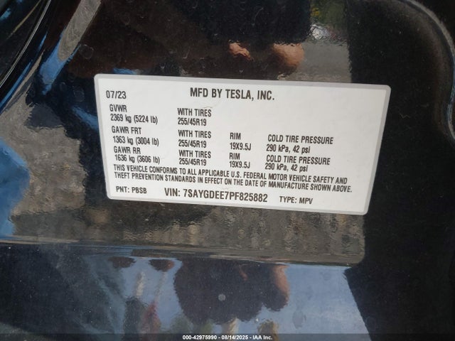 2023 TESLA MODEL Y 7SAYGDEE7PF825882 Photo 8