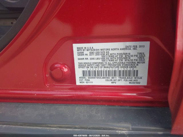 2013 MITSUBISHI OUTLANDER SPORT 4A4AR3AU5DE015530 Photo 8