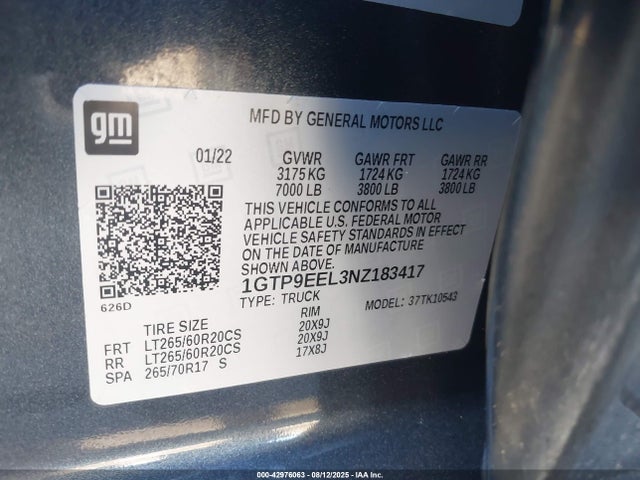 1GTP9EEL3NZ183417 GMC l87