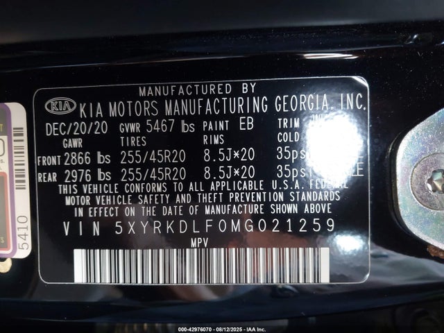5XYRKDLF0MG021259 KIA t-gdi theta-iii
