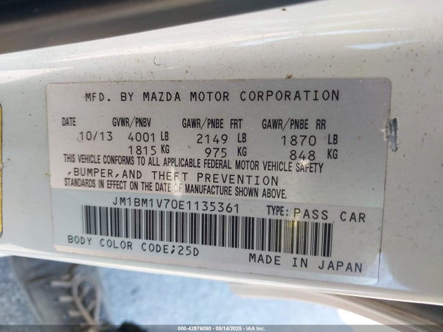 JM1BM1V70E1135361 Mazda pe