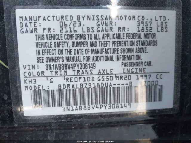 Nissan 2023 2023 3N1AB8BV4PY308149 Image 9