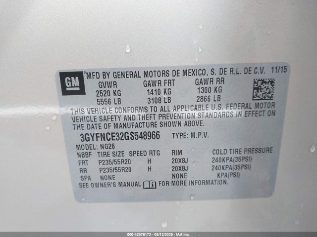 2016 CADILLAC SRX 3GYFNCE32GS548966 Photo 8