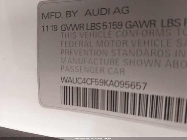 2019 AUDI S5 WAUC4CF59KA095657 Photo 8