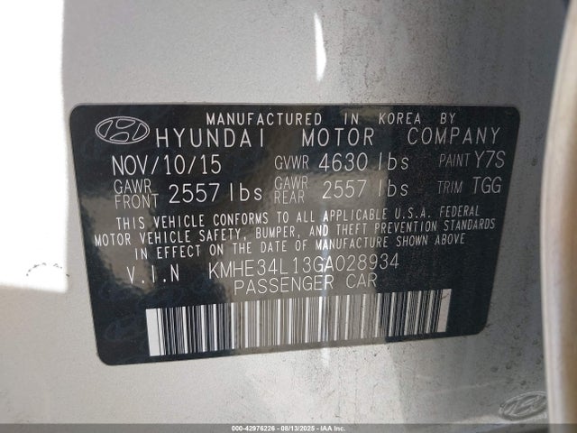KMHE34L13GA028934 Hyundai dohc gdi nu