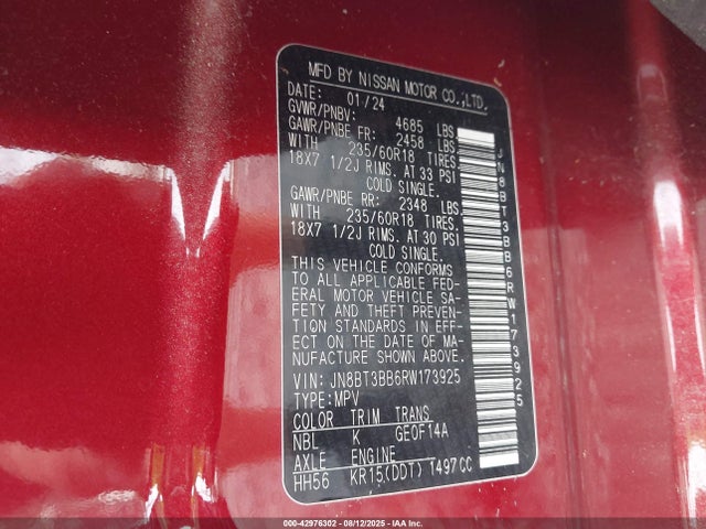 Nissan 2024 2024 JN8BT3BB6RW173925 Image 9