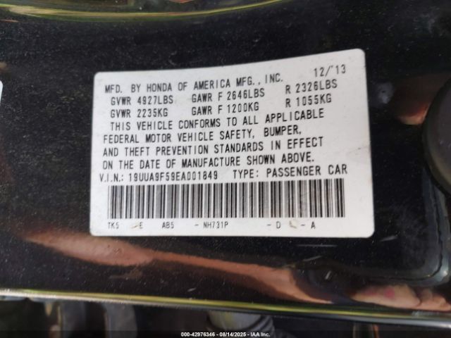2014 ACURA TL 19UUA9F59EA001849 Photo 8