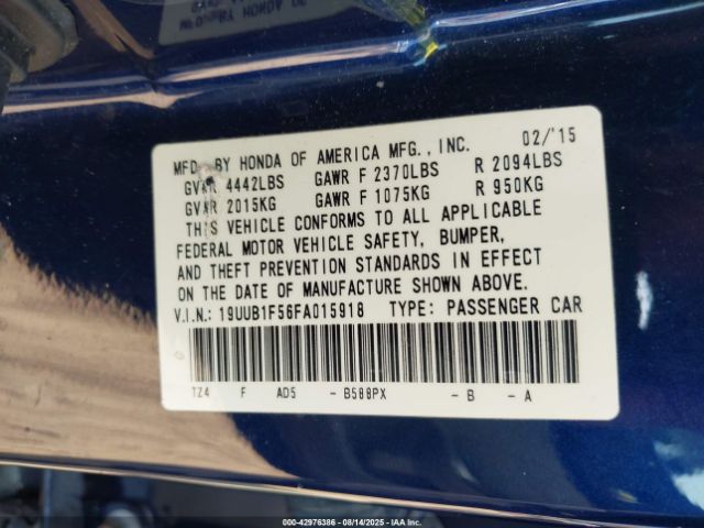 2015 ACURA TLX 19UUB1F56FA015918 Photo 8