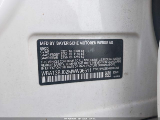 2021 BMW 530I WBA13BJ02MWW96611 Photo 8
