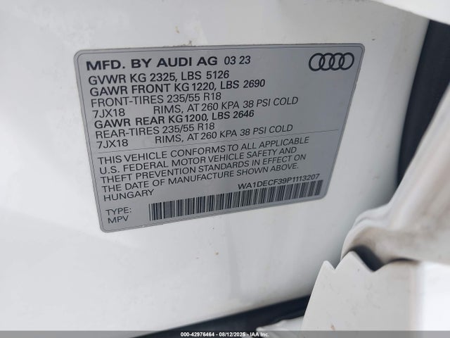2023 AUDI Q3 WA1DECF39P1113207 Photo 8