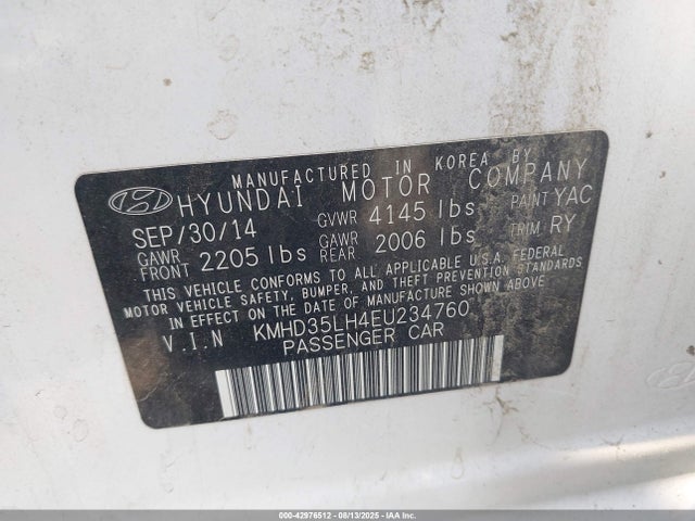 KMHD35LH4EU234760 Hyundai ELANTRA GT