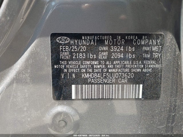 KMHD84LF5LU073620 Hyundai mpi nu