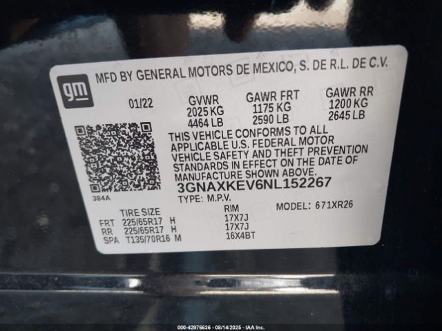 2022 CHEVROLET EQUINOX 3GNAXKEV6NL152267 Photo 8