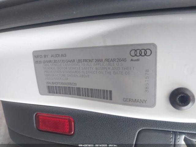 2021 AUDI S5 SPORTBACK WAUB4DF5XMA005629 Photo 8