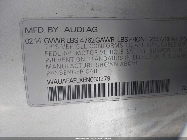2014 AUDI A4 WAUAFAFLXEN033279 Photo 8
