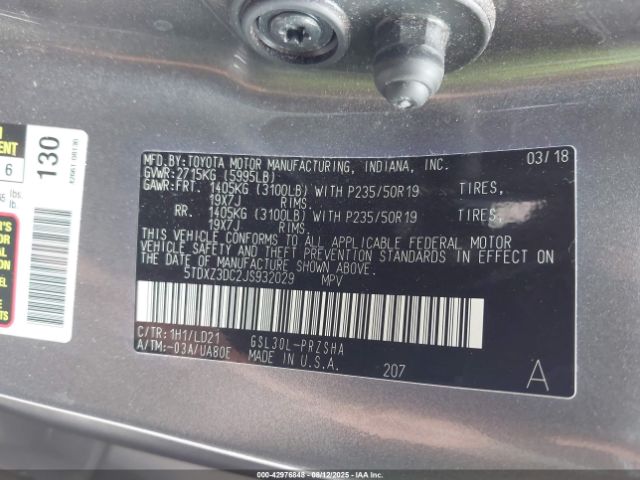 2018 TOYOTA SIENNA 5TDXZ3DC2JS932029 Photo 8