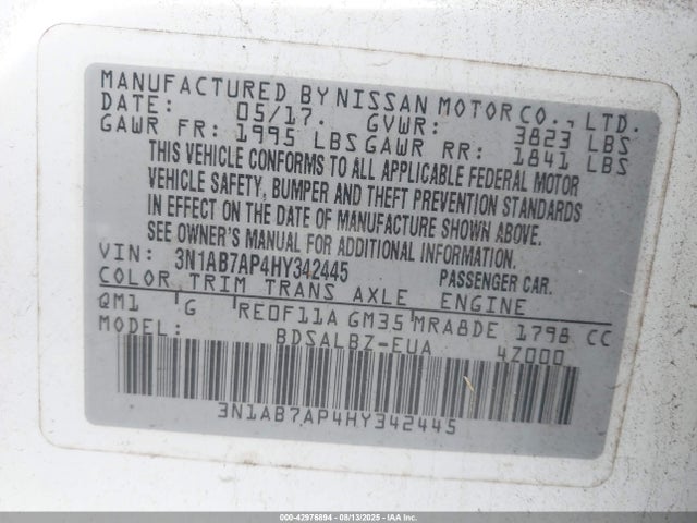 Nissan 2017 2017 3N1AB7AP4HY342445 Image 9