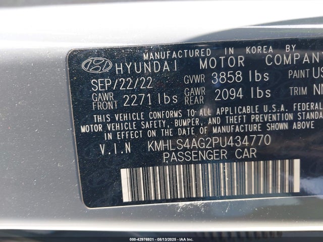 Hyundai ELANTRA SEL 2023 KMHLS4AG2PU434770 Image 9